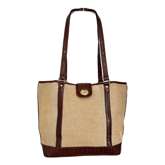 Brahmin Vintage Harbor Collection WovenCotton & Leather
